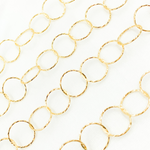 Load image into Gallery viewer, Gold Plated 925 Sterling Silver Hammered Round Link Chain.