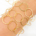 Load image into Gallery viewer, 14K Gold-Filled Hammered Round Link Chain
