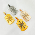 Load image into Gallery viewer, Diamond & Sterling Silver Rectangle Star Pendant