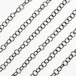 Load image into Gallery viewer, Black Rhodium Sterling Silver Cable Link Chain