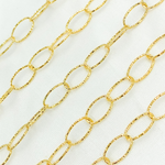 Load image into Gallery viewer, Gold Plated Sterling Silver Diamond Cut Oval Link Chain
