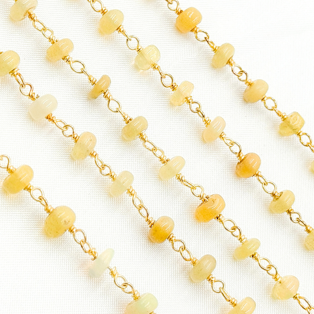 Ethiopian Opal Gold Plated 925 Sterling Silver Wire Chain.