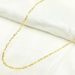 Load image into Gallery viewer, 14k Solid Gold Flat Paperclip Link Finished Necklace