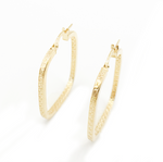 Load image into Gallery viewer, 15850000415. 14K Solid Gold Textured Square Hollow Hoop Earrings