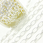 Load image into Gallery viewer, Sterling Silver Textured & Smooth Oval Links Chain