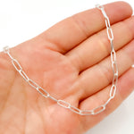 Load image into Gallery viewer, Sterling Silver Smooth Paperclip Necklace