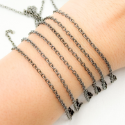 Black Rhodium Sterling Silver Cable Chain