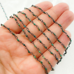 Load image into Gallery viewer, Chrysocolla Black Rhodium Sterling Silver Wire Chain