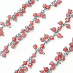 Load image into Gallery viewer, Garnet Cluster Dangle Oxidized Wire Chain.