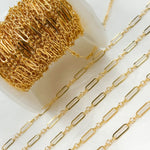 Load image into Gallery viewer, 14K Gold-Filled Flat Long & Short Links Chain