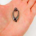 Load image into Gallery viewer, 26MM Black Rhodium Sterling Silver Oval Clasp