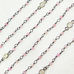 Load image into Gallery viewer, Buy Online Now Coated Red Quartz & CZ Wire Wrap Chain