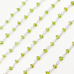 Load image into Gallery viewer, Peridot Gemstone Sterling Silver Wire Chain