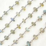 Load image into Gallery viewer, Labradorite Oxidized 925 Sterling Silver Wire Chain.