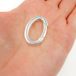 Load image into Gallery viewer, 28MM White Sterling Silver Oval Clasp