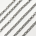 Load image into Gallery viewer, Black Rhodium Sterling Silver Rolo Chain