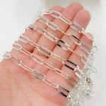 Load image into Gallery viewer, Sterling Silver Flat Paperclip Chain