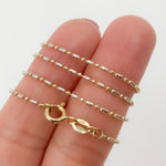 Load image into Gallery viewer, 14K Solid Gold Yellow and White Gold Diamond Cut Bars Chain