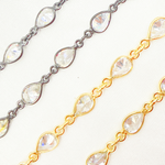 Load image into Gallery viewer, Cubic Zirconia Pear Shape Connected Chain