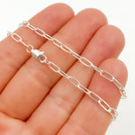 Load image into Gallery viewer, Sterling Silver Smooth Paperclip Necklace