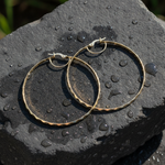 Load image into Gallery viewer, GER106. 14K Solid Gold Twisted Hoop Earrings