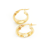 Load image into Gallery viewer, 15850023355. 14K Solid Gold Fancy Round Hollow Hoop Earrings