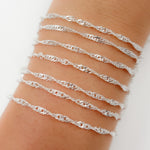 Load image into Gallery viewer, Sterling Silver Singapore Link Chain