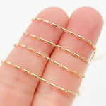 Load image into Gallery viewer, 14k Solid Yellow Gold Smooth Round Bars Link Chain