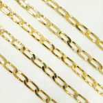 Load image into Gallery viewer, Gold Plated 925 Sterling Silver Ultra Flat Paperclip Link Chain
