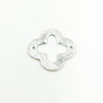 Load image into Gallery viewer, White Sterling Silver Brushed Flower Connector