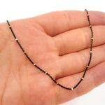 Load image into Gallery viewer, Sterling Silver Oxidized Satellite Chain with Gold Cubes
