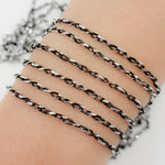 Load image into Gallery viewer, Black Rhodium and White Sterling Silver Infinity Diamond Cut Cable Chain
