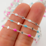 Load image into Gallery viewer, Sterling Silver Enamel Marina Link Chains