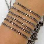 Load image into Gallery viewer, Oxidized Sterling Silver Solid Double Curb Chain