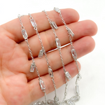 Load image into Gallery viewer, Cubic Zirconia Rectangle Shape Dangle & Connected Wire Chain