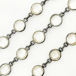 Load image into Gallery viewer, Crystal Round Shape Bezel Oxidized Wire Chain