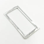 Load image into Gallery viewer, White Sterling Silver Brushed Rectangle Connector
