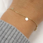 Load image into Gallery viewer, 14K Solid Gold Dangle Disc Necklace and Anklet