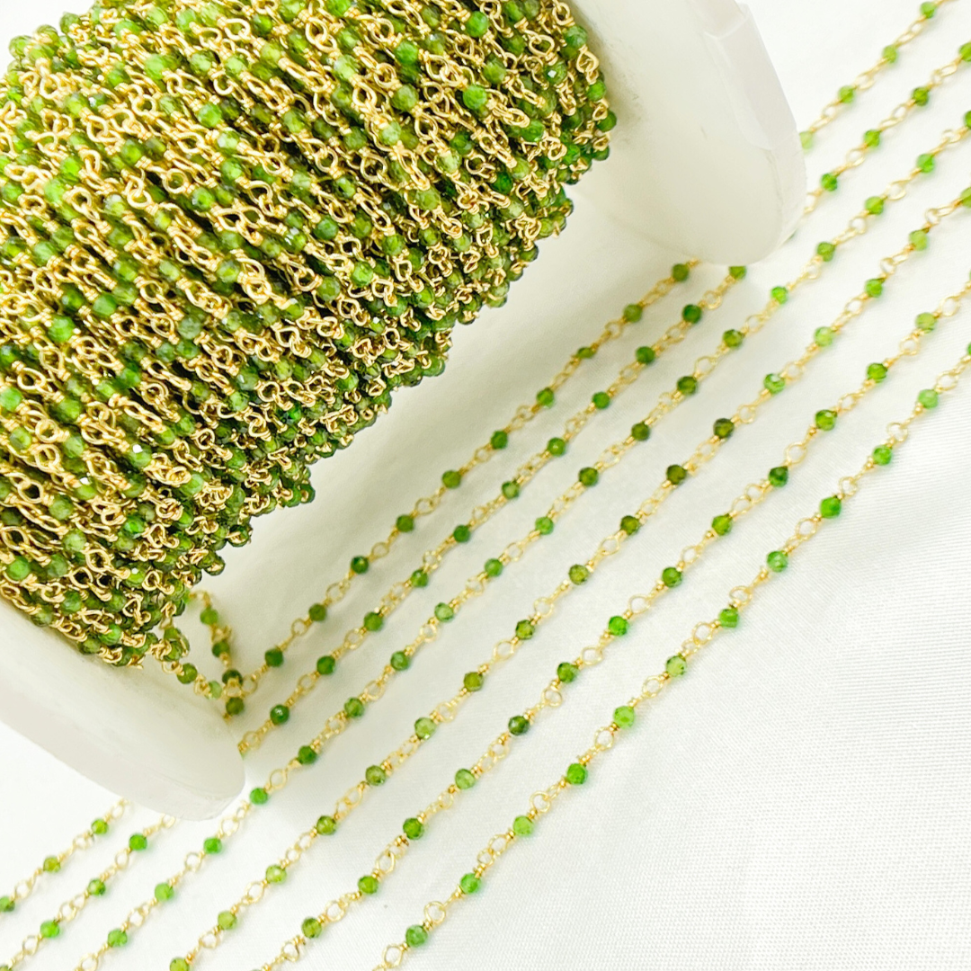 Chrome Diopside Wire Wrap Chain