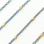 Load image into Gallery viewer, Oxidized 925 Sterling Silver Satellite Gold Plated Cube Chain