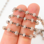 Load image into Gallery viewer, Coated Peach Moonstone Wire Chain