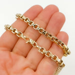 Load image into Gallery viewer, 568/A311. 14K Solid Gold Hollow Box Link Necklace