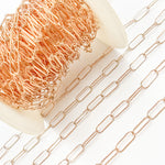 Load image into Gallery viewer, Rose Gold Plated Smooth Paperclip Chain