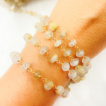 Load image into Gallery viewer, Golden Rutile Gold Plated 925 Sterling Silver Wire Chain.