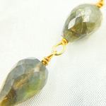 Load image into Gallery viewer, Labradorite Tear Drop Gold Plated 925 Sterling Silver Wire Chain