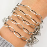 Load image into Gallery viewer, Oxidized Sterling Silver Marquis Shape Link Chain