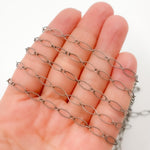 Load image into Gallery viewer, Oxidized Sterling Silver Hammered Oval & Smooth Round Link Chain