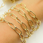 Load image into Gallery viewer, Gold Plated Sterling Silver Smooth Oval Link Chain