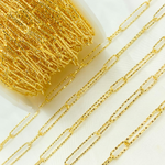Load image into Gallery viewer, V4GP. Gold Plated 925 Sterling Silver Diamond Cut Short & Long Link Chain