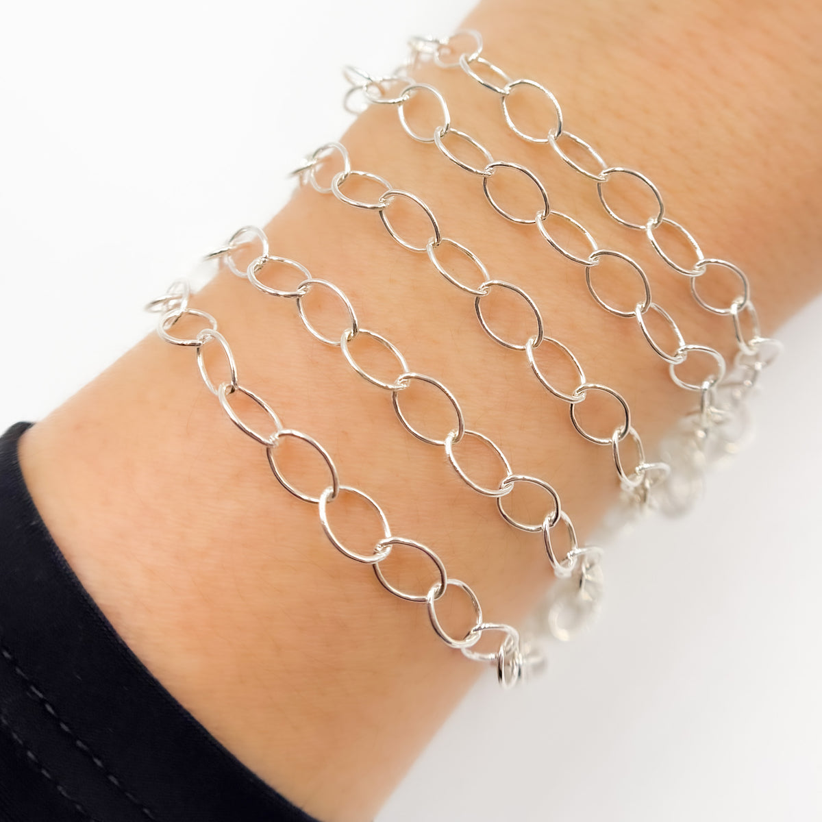 Sterling Silver Smooth Oval Link Chain